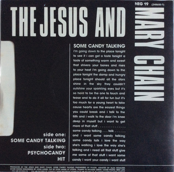 The Jesus And Mary Chain : Some Candy Talking E.P. (7", EP, RP, Blu)