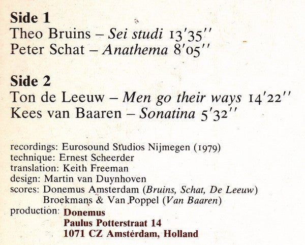 Theo Bruins : Piano (LP)