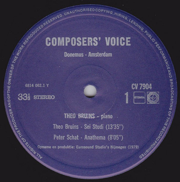 Theo Bruins : Piano (LP)