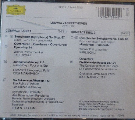 Ludwig van Beethoven, Wiener Philharmoniker, Karl Böhm : Symphonies 5 & 6 "Pastoral ", Egmont Overture / Symphony No. 6 In F Major, Op. 68, " Pastoral " (2xCD)