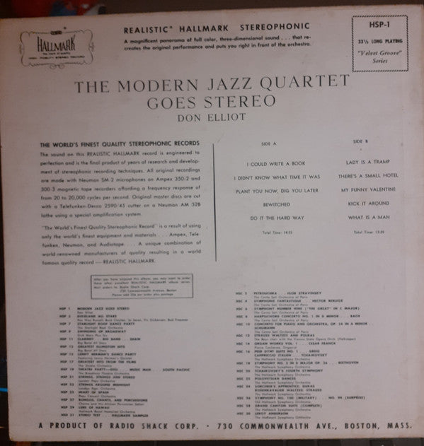 Don Elliott : The Modern Jazz Quartet Goes Stereo (LP)