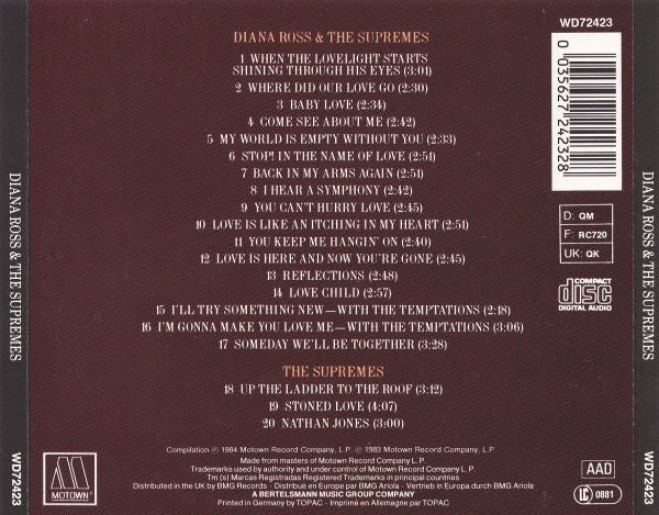 The Supremes : 20 Greatest Hits (CD, Comp, RE)