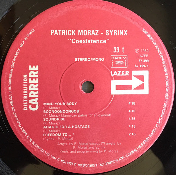 Patrick Moraz & Syrinx (7) : Coexistence (LP, Album)