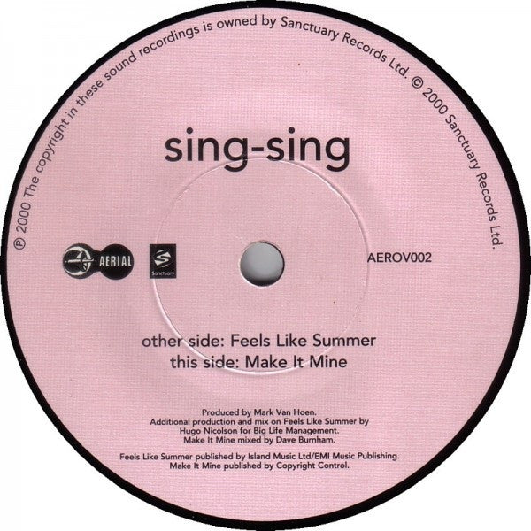 Sing-Sing : Feels Like Summer (7", Single, RE)