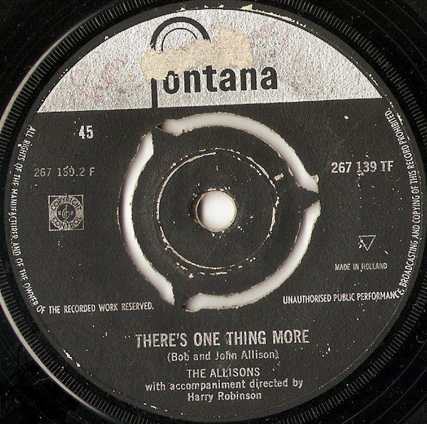 The Allisons : Are You Sure (7")