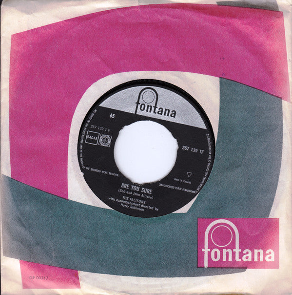 The Allisons : Are You Sure (7")
