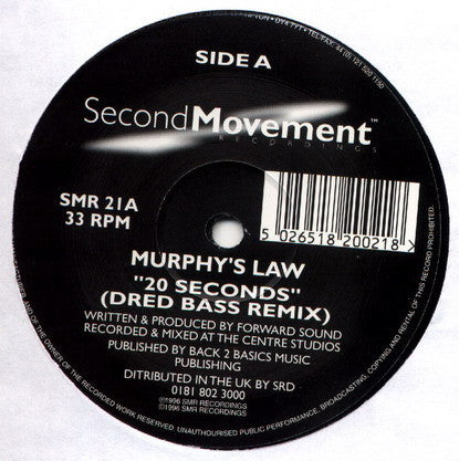 Murphy's Law : 20 Seconds (Dred Bass Remix) (12")