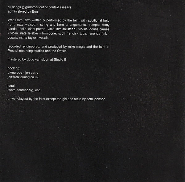 The Faint : Wet From Birth (CD, Album, Promo)