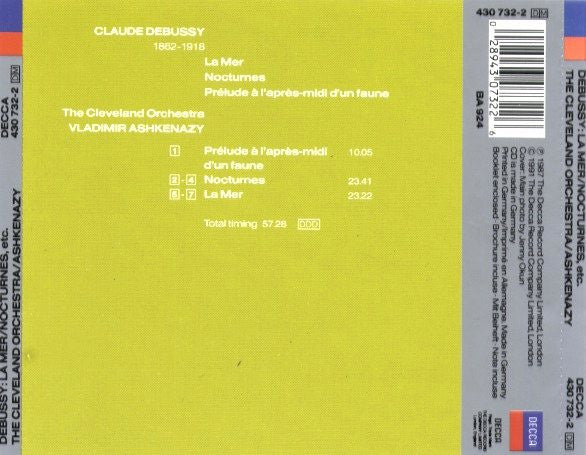 Claude Debussy : The Cleveland Orchestra, Vladimir Ashkenazy : La Mer / Nocturnes / Prélude À L'Après-Midi D'Un Faune (CD, RE)