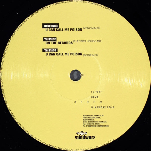 Atty Mezcal feat. D.J. Bjorn* : U Can Call Me Poison (12")