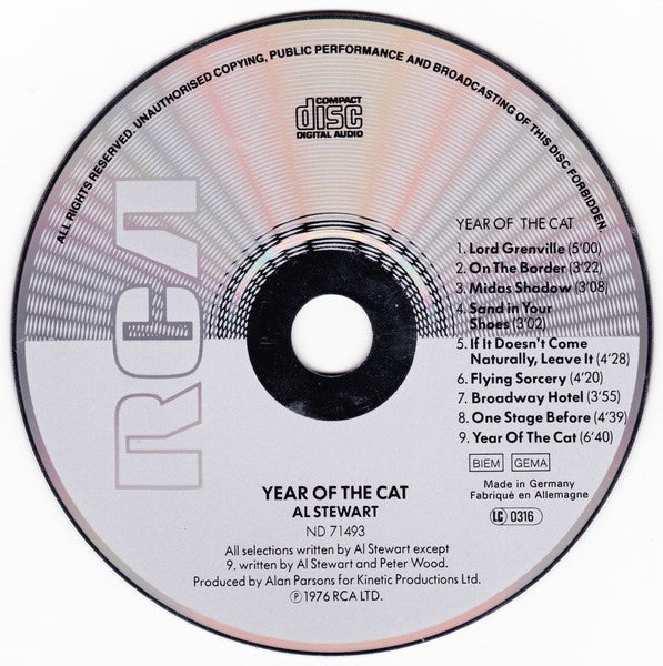 Al Stewart : Year Of The Cat (CD, Album, RE)