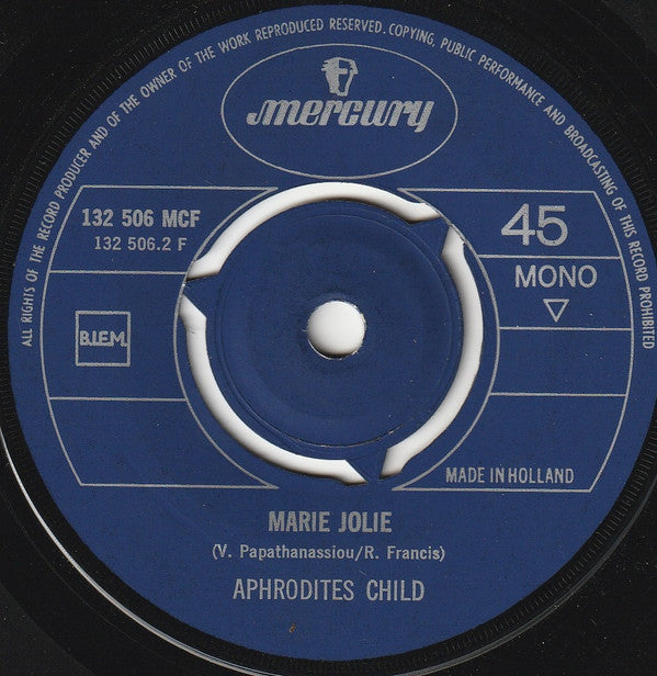 Aphrodite's Child : Let Me Love, Let Me Live / Marie Jolie (7", Single, Mono)