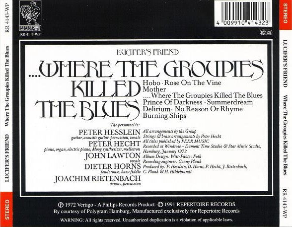Lucifer's Friend : ....Where The Groupies Killed The Blues (CD, Album, RE)