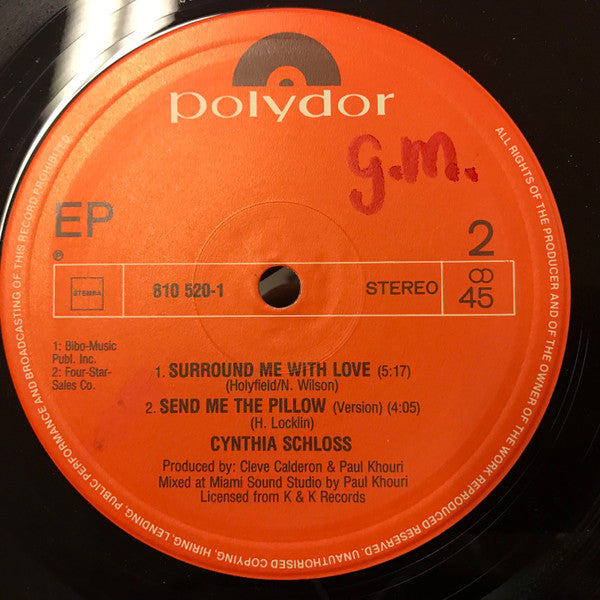 Cynthia Schloss : Send Me The Pillow (Special Maxi Version) (12", EP)