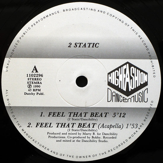 2 Static : Feel That Beat (12")