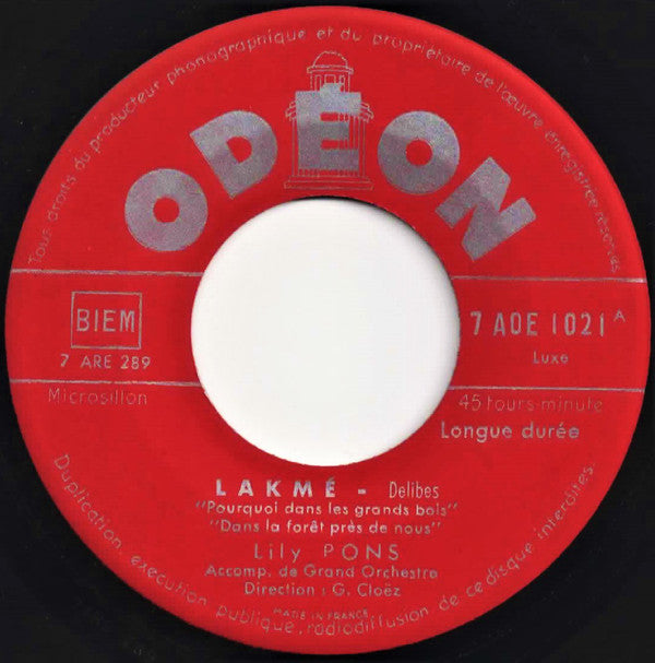 Lily Pons : Lakmé (7", EP, Mono)