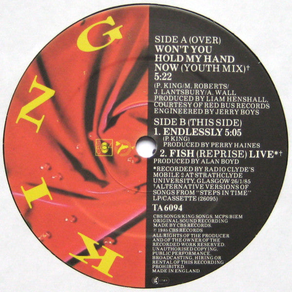 King : Won't You Hold My Hand Now (Youth Mix) (12", Single)