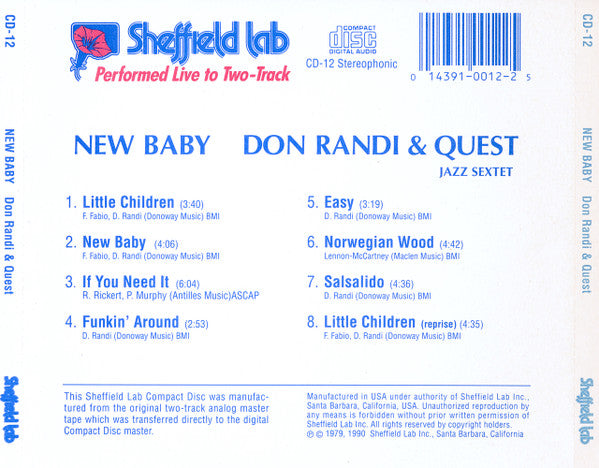 Don Randi And Quest : New Baby (CD, Album)