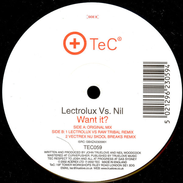 Lectrolux vs. Nil : Want It? (12")