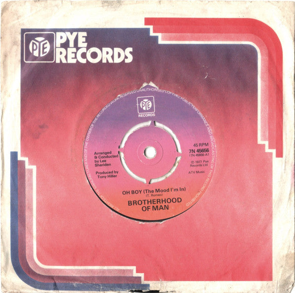 Brotherhood Of Man : Oh Boy (The Mood I'm In) (7", Single, Kno)