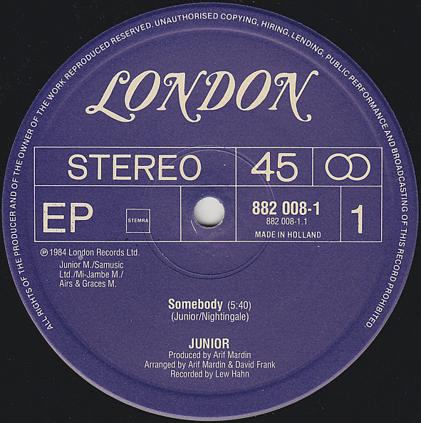 Junior (2) : Somebody (12", EP)