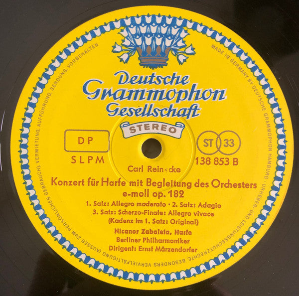 Wolfgang Amadeus Mozart / Carl Reinecke - Karlheinz Zöller • Nicanor Zabaleta • Berliner Philharmoniker • Ernst Märzendorfer : Konzert Für Flöte Und Harfe • Konzert Für Harfe (LP)