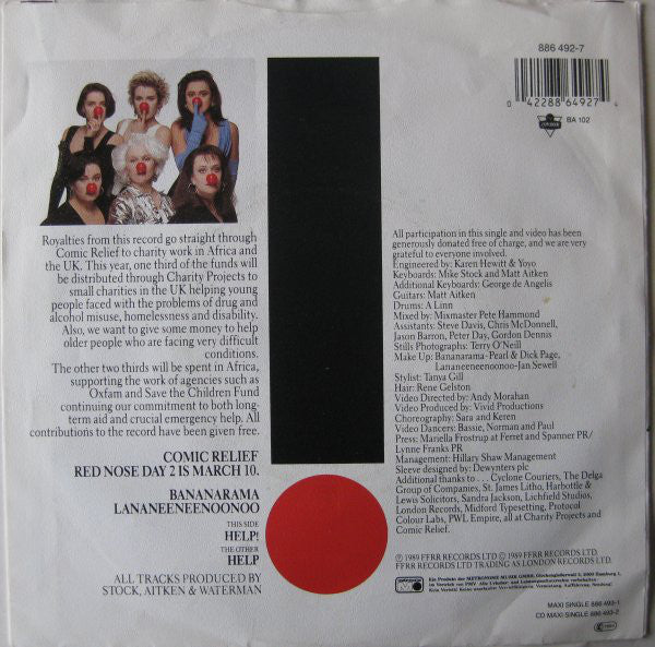 Bananarama / Lananeeneenoonoo : Help! (7", Single)