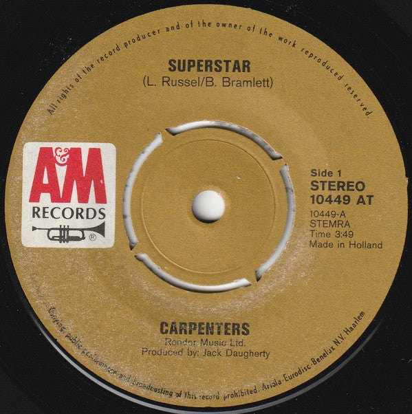 Carpenters : Superstar (7", Single)