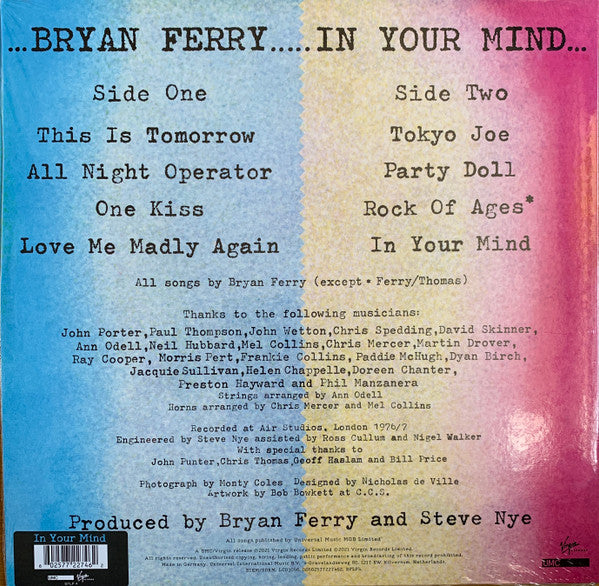 Bryan Ferry : In Your Mind (LP, Album, RE, 180)