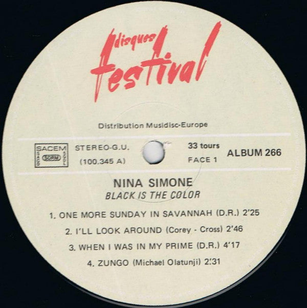 Nina Simone : Black Is The Color (2xLP, Comp, RE)