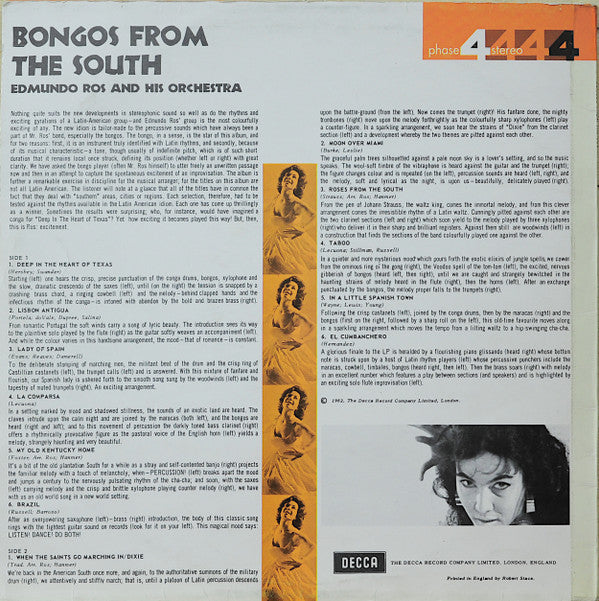 Edmundo Ros & His Orchestra : Bongos From The South (LP, Album)