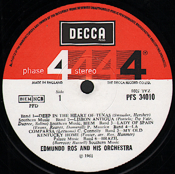 Edmundo Ros & His Orchestra : Bongos From The South (LP, Album)