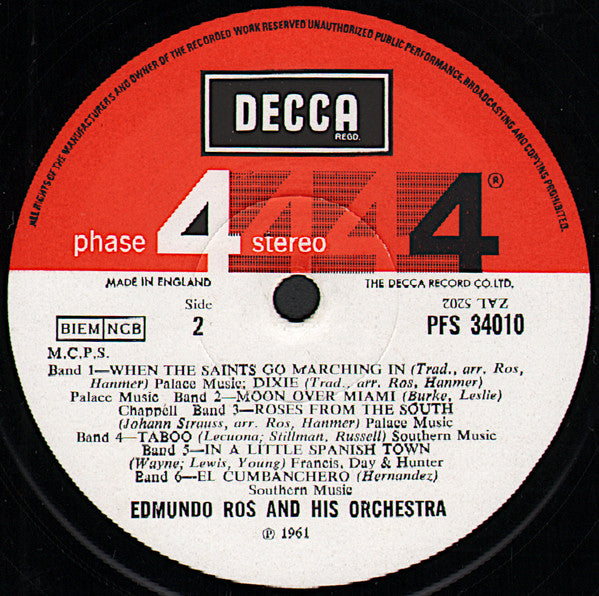 Edmundo Ros & His Orchestra : Bongos From The South (LP, Album)