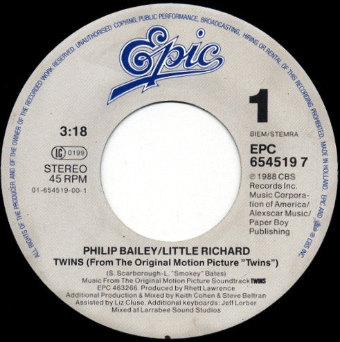 Philip Bailey / Little Richard : Twins (7", Single)