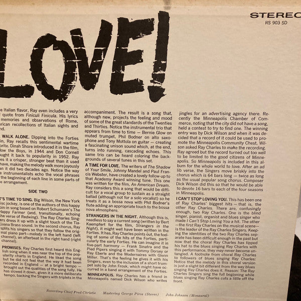 The Ray Charles Singers : What The World Needs Now Is Love (LP, Album, Gat)