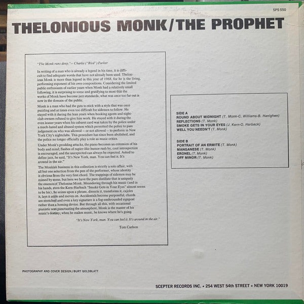 Thelonious Monk : The Prophet (LP, Ele)