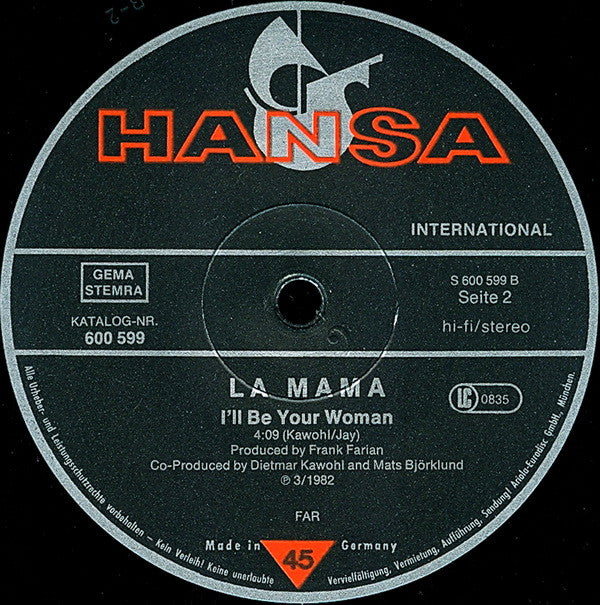 La Mama : Chanson D'Amour / I'll Be Your Woman (12")
