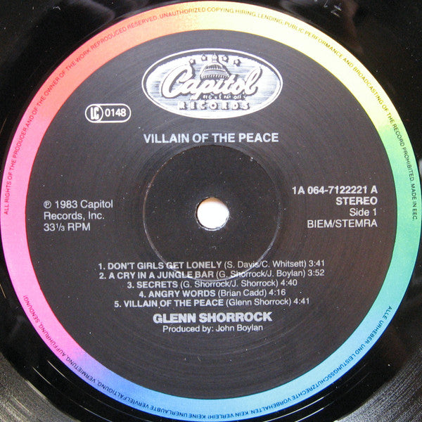 Glenn Shorrock : Villain Of The Peace (LP, Album)