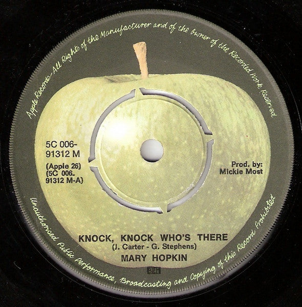 Mary Hopkin : Knock, Knock Who's There? (7", Single, Mono)
