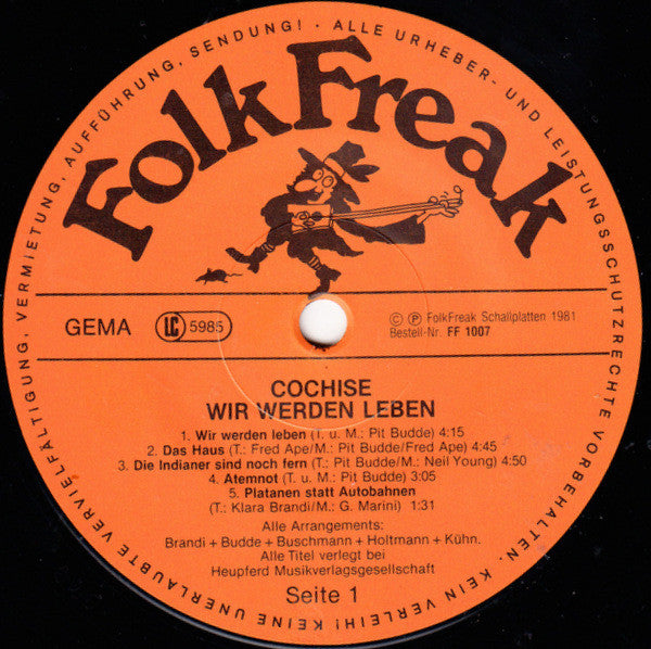 Cochise (3) : Wir Werden Leben (LP, Album)