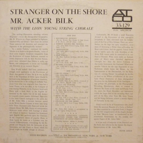 Mr. Acker Bilk* With The Leon Young String Chorale : Stranger On The Shore (LP, Album, Mono)