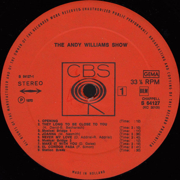 Andy Williams : The Andy Williams Show (LP, Album)