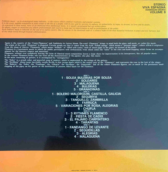 Dominguin Osorio, Carlos Montoya : Viva Espagna Vol. 8 (2xLP, Comp)