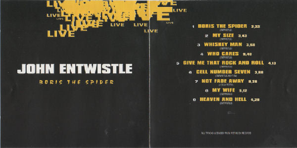 John Entwistle : Boris The Spider (CD, Album)