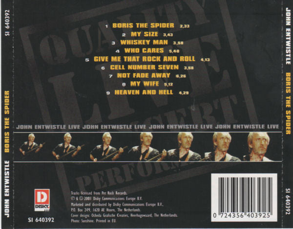 John Entwistle : Boris The Spider (CD, Album)
