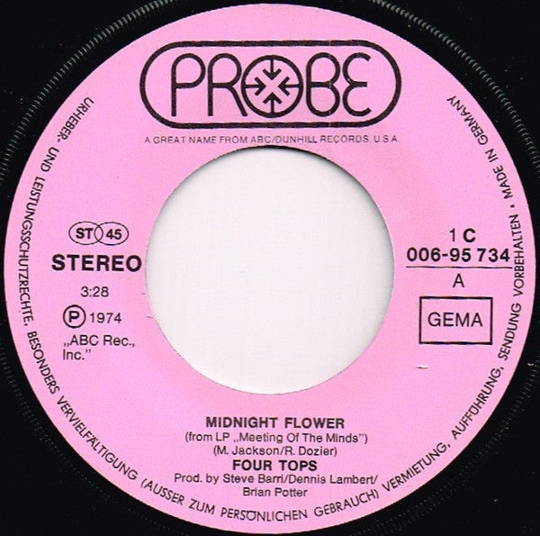 Four Tops : Midnight Flower / All My Love (7", Single)