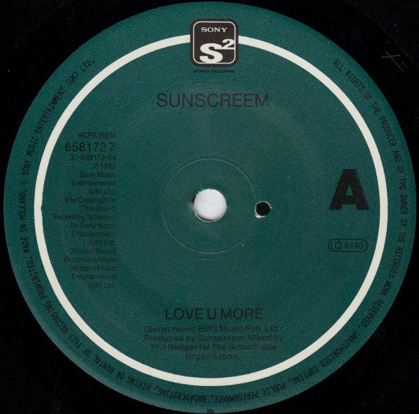 Sunscreem : Love U More (7", Single)