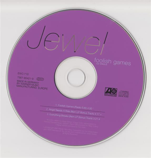 Jewel : Foolish Games (CD, Single, Car)