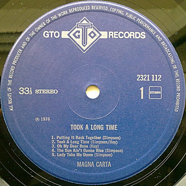 Magna Carta : Took A Long Time (LP, Album)