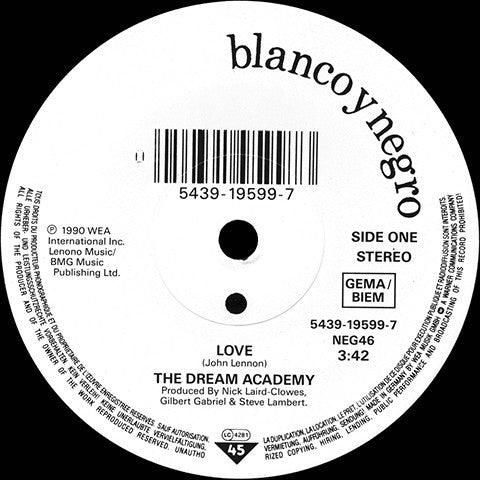 The Dream Academy : Love (7", Single)